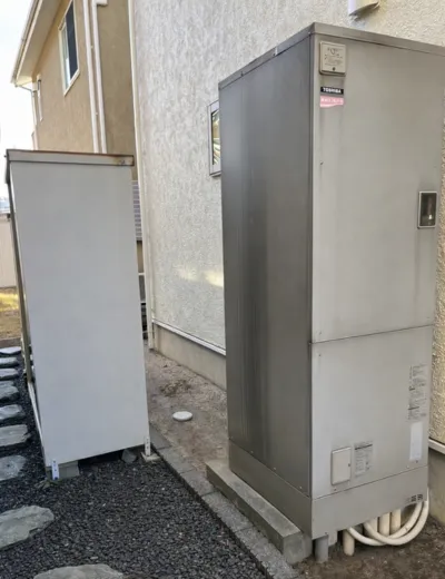 【香芝市】おふろの追いだきが途中で止まるためエコキュートを交換｜HPL-2TFB565RAUからSRT-S376への施工事例（施工前）