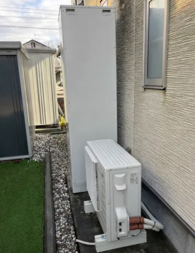 【北葛城郡河合町】お湯はり完了までに時間がかかるようになったためエコキュートを交換｜TU46KFVからHE-J46LQへの施工事例（施工後）