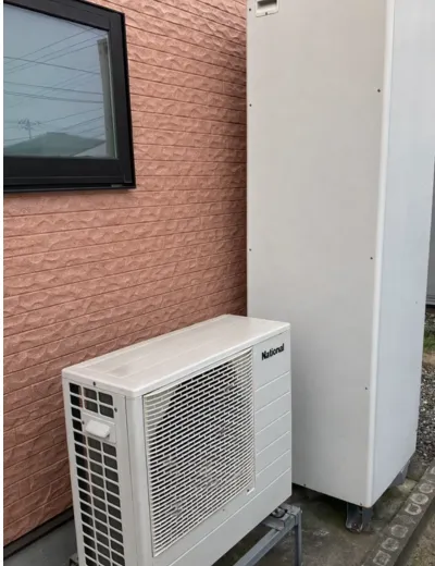 【湖南市】おふろ自動がうまく動かなくなったためエコキュートを交換｜HE-K46AQからHE-SU46LQへの施工事例（施工前）