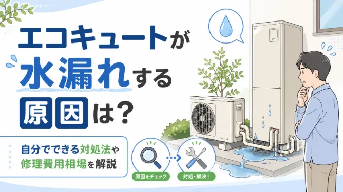 エコキュートが水漏れする原因は？自分でできる対処法や修理費用相場を解説