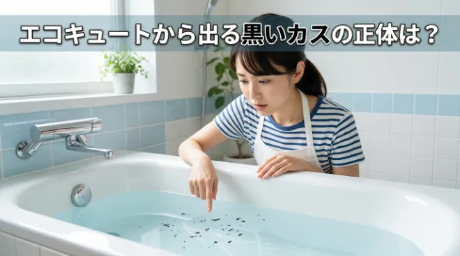 エコキュートから出る黒いカスの正体は？自分でできる対処法と予防策を解説