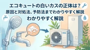 エコキュートの白いカスの正体は？原因と対処法、予防法までわかりやすく解説