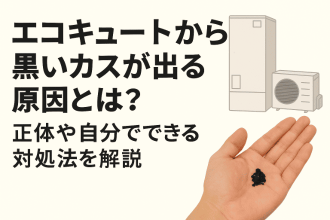 エコキュートから黒いカスが出る原因とは？正体や自分でできる対処法を解説！