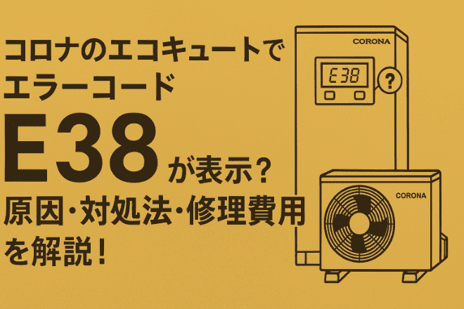 コロナのエコキュートでエラーコードE38が表示？原因・対処法・修理費用を解説！
