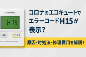 コロナのエコキュートでエラーコードH15が表示？原因・対処法・修理費用を解説！