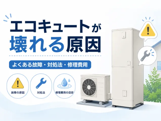 エコキュートの故障は修理と交換どっちが安い？症状別の対処法と費用