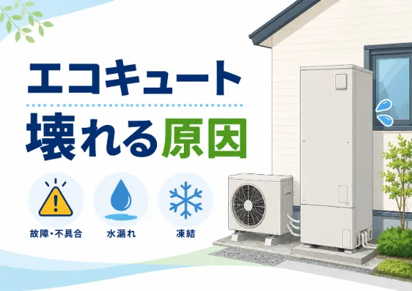 エコキュートが壊れる原因は？よくある故障と対処法・修理費用を解説