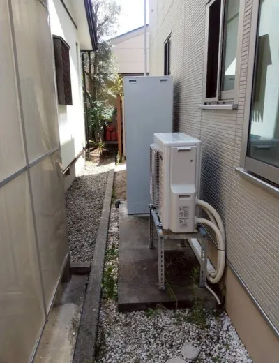 【明石市】浴室リモコンの表示がついたり消えたりするようになったためエコキュートを交換｜CTU-461D1A8JからCTU-37AZ1への施工事例（施工後）