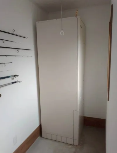 【加古郡稲美町】湯はり中に浴槽へ出るお湯の勢いが弱くなってきたためエコキュートを交換｜ET-4601BXからTUA46ZFVEへの施工事例（施工前）