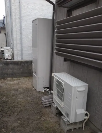 【神戸市北区】お湯はりの途中で湯温にばらつきを感じるようになったためエコキュートを交換｜CHP-H4615AからSRT-ST466への施工事例（施工後）
