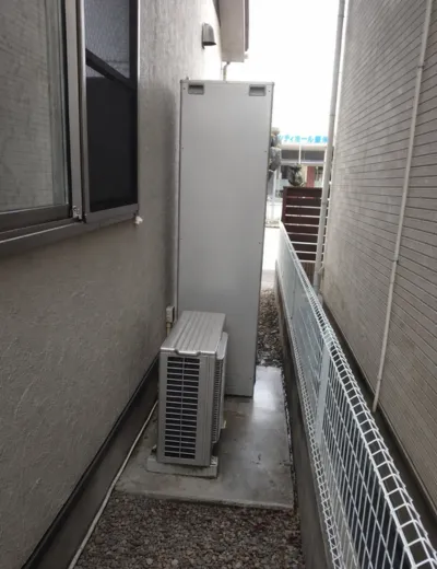 【神戸市北区】お湯はり完了後の温度が安定しにくくなったためエコキュートを交換｜HE-K46AQPからHE-JU46LQSへの施工事例（施工後）