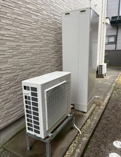 【神戸市長田区】おふろの保温中に湯温が下がりやすくなったためエコキュートを交換｜CTU-461D1A8からTUX46ZFVへの施工事例（施工後）