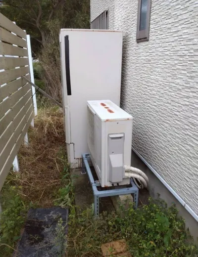 【神戸市長田区】ふろ自動をしても設定した水位までたまらないことが増えたためエコキュートを交換｜CTU-461NA7からSRT-ST466への施工事例（施工前）