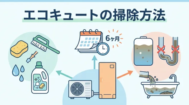 エコキュートの掃除方法は？適切な掃除頻度と掃除を怠るリスクを解説