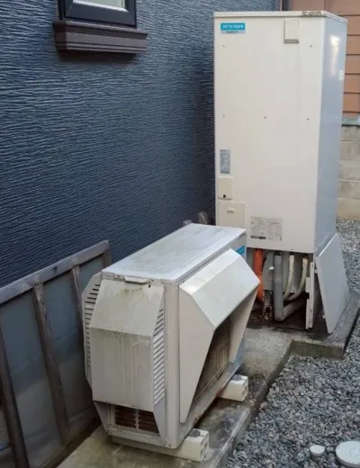 【高砂市】給湯中にリモコンへエラー表示が出ることがあったためエコキュートを交換｜SRT-HPTK37W7からSRT-ST377への施工事例（施工前）