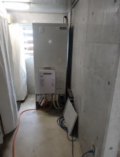 【相楽郡笠置町】お湯が出たり出なかったりして不安定になったためエコキュートを交換｜CTU-EP461DA9からCTU-46AZ1への施工事例（施工前）
