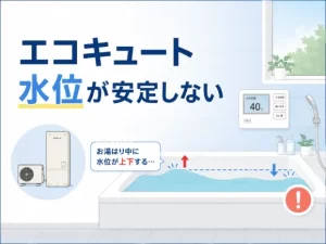 エコキュートのお風呂の水位が安定しない原因は？自分でできる対処法を解説