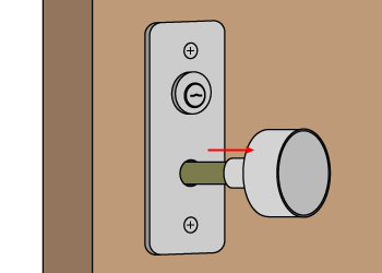 3.室外側のドアノブを外します。