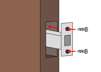 ⑥新しいラッチケースを挿し込み、ネジで固定します。