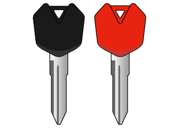 KAWASAKI 赤キー黒キー