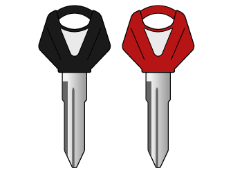 YAMAHAの赤キー黒キー