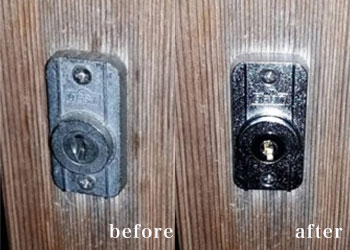 引き戸の鍵交換｜京都市東山区