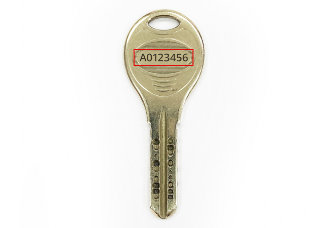鍵番号が刻印されている箇所