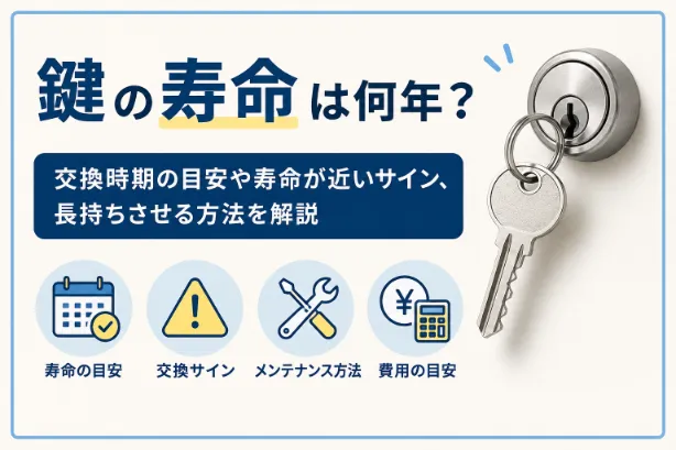鍵の寿命は何年？交換時期の目安や寿命が近いサイン、長持ちさせる方法を解説