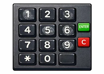 暗証番号に指紋が残る