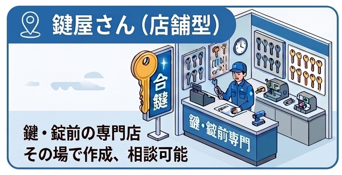 店舗型の鍵屋さんで合鍵作成