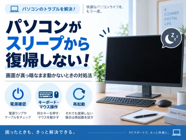 パソコンがスリープから復帰しない！画面が真っ暗なまま動かないときの対処法