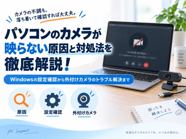 パソコンのカメラが映らない原因と対処法を徹底解説！Windowsの設定確認から外付けカメラのトラブル解決まで