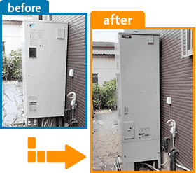 壊れたエコキュートの交換