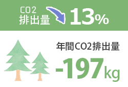 年間CO2排出量197kg減