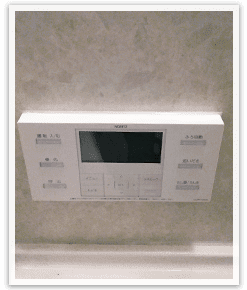 取り替え工事後の浴室用リモコン／横浜市南区港南台
