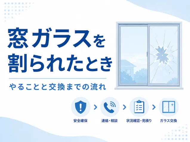 窓ガラスを割られたときにやることと交換までの流れ