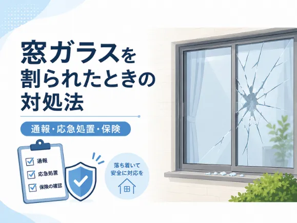 窓ガラスを割られたときの対処法は?警察への通報や応急処置、修理費用を解説