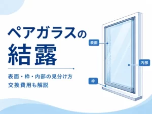 ペアガラスの結露はどこで起きている？表面・枠・内部の見分け方と交換費用