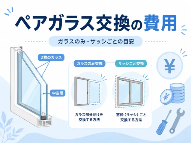 ペアガラス交換の費用はいくら？ガラスのみ・サッシごと交換する場合の目安を解説