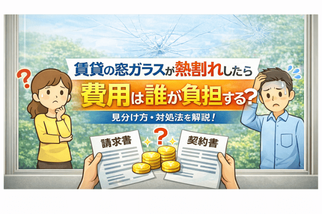 賃貸の窓ガラスが熱割れしたら費用は誰が負担する？見分け方や対処法を解説！
