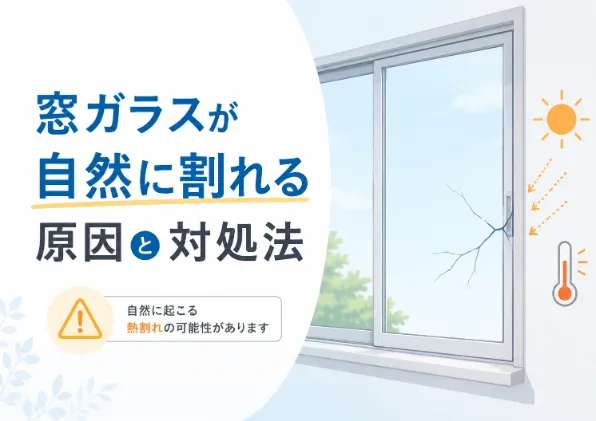 窓ガラスが自然に割れる原因は?熱割れの見分け方や対処法・交換費用を解説