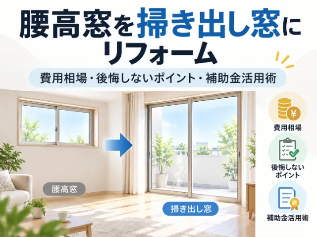 腰高窓を掃き出し窓にリフォームする費用相場は？後悔しないためのポイントと補助金活用術