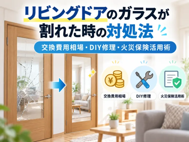 リビングドアのガラスが割れた時の対処法｜交換費用相場とDIY修理・火災保険活用術