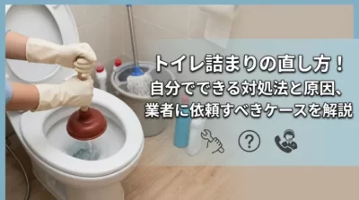 トイレ詰まりの直し方！自分でできる対処法と原因、業者に依頼すべきケースを解説
