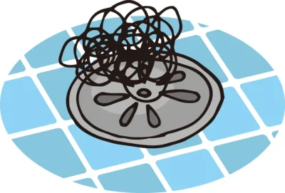 排水口の髪の毛の詰まり