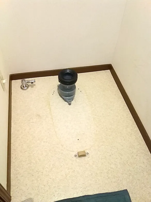 便器を撤去して排水芯を付け替え