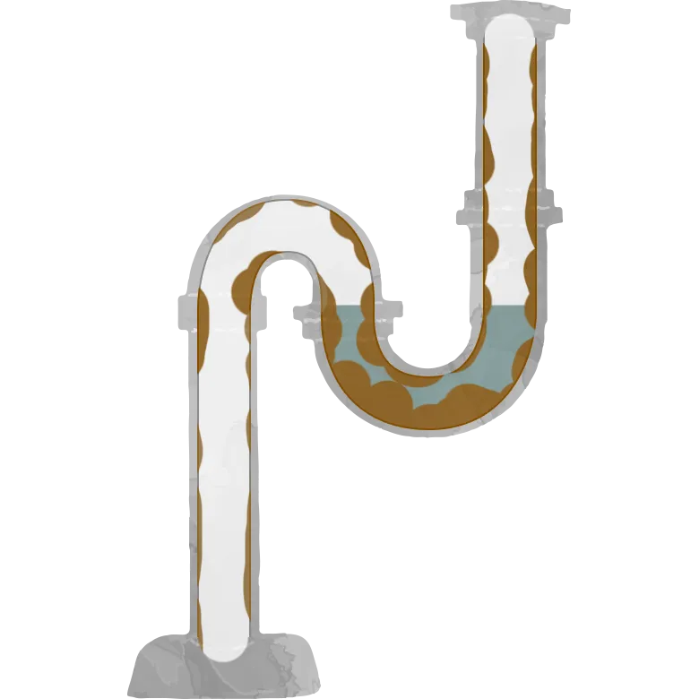 排水管に汚れが溜まっているイメージ